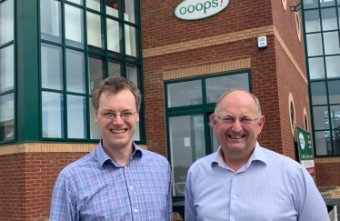 Michael Tomlinson visiting the custom built premises for Ooops!