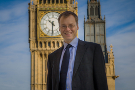 Michael in front of Elizabeth Tower in London